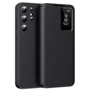 Läderfodral med fönster och kortfack – Samsung Galaxy S23 Ultra