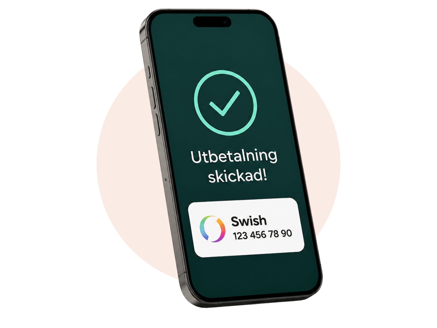 Mobil med bekräftad Swish-utbetalning