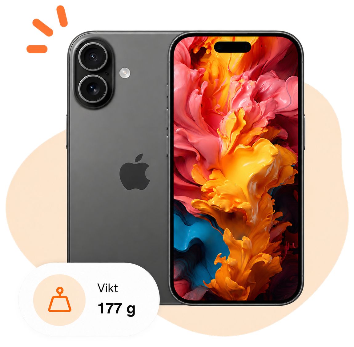 iPhone 17, vikt 177 g