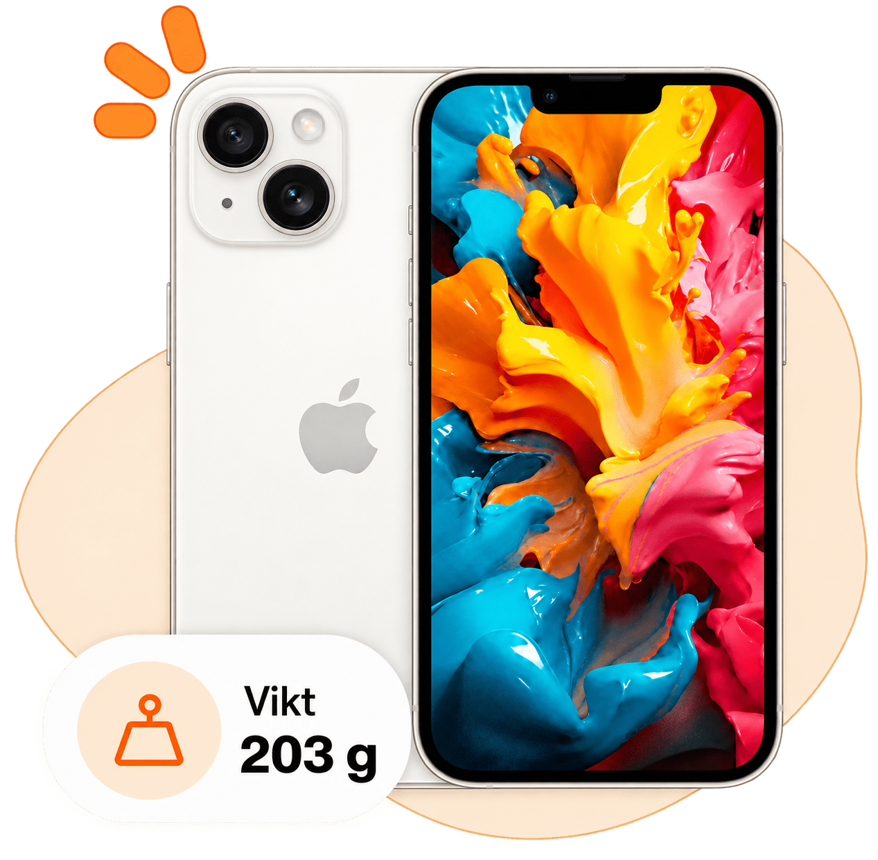 iPhone 14 Plus, vikt 203 g
