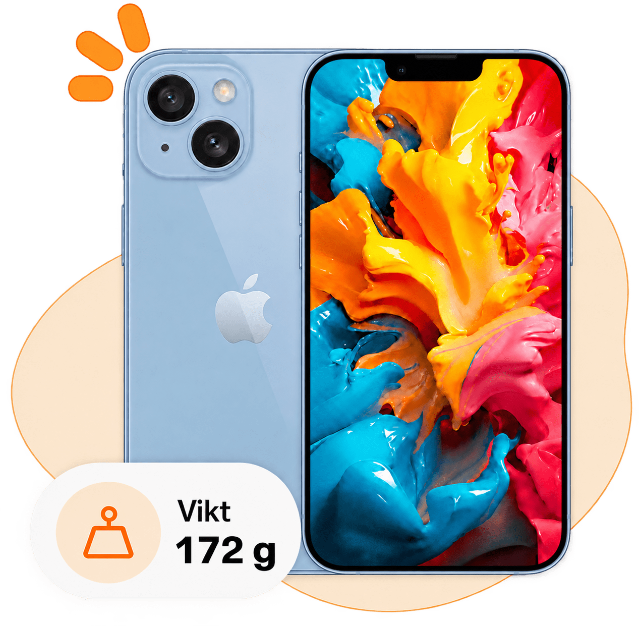 iPhone 14, vikt 172 g